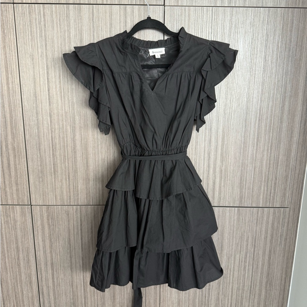 Elegant Black Ruffled Dress